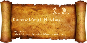 Keresztényi Miklós névjegykártya