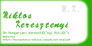 miklos keresztenyi business card